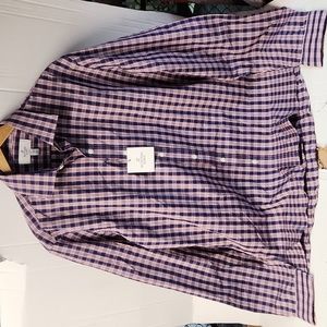 NWT Button Down Slim Fit Men's sz L (16-16 1/2") 38/39 Plaid Button Down Shirt